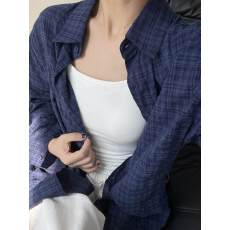 批发官图实价美式复古条纹格子衬衫2026新款爆款上衣设计感长袖衬衣