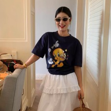 批发官图 纯棉-220克100%棉 2026年春夏装短袖T恤女韩版印花