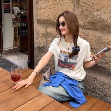 批发官图 21支纯棉-210克100%棉 2026年春夏装短袖T恤女韩版印花