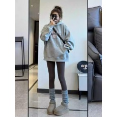 批发官图 实价 仿棉华棉复合-薄款310g加绒400g 连帽卫衣<b class='q'>女</b>秋冬装跨境