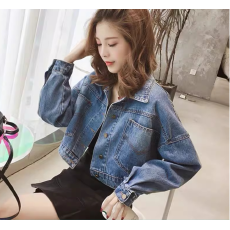 批发牛仔外套女短款春秋新款韩版复古港味学生宽松牛仔衣百搭夹克上衣