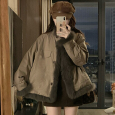 批发实拍狐狸毛领整皮草毛两面穿皮草外套皮毛一体派克服2025冬季新款