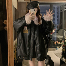 批发实拍 美拉德羊羔绒<b class='q'>皮衣</b>棉服女2025冬季新款复古宽松毛领夹克外套