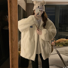 批发实拍<b class='q'>皮草</b>女羊羔毛外套2025冬季新款仿獭兔毛毛上衣毛茸茸<b class='q'>短款</b>棉服