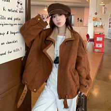 批发实拍2025冬季新款高级感羊羔毛皮毛一体厚外套女士<b class='q'>机车</b>皮夹克上衣