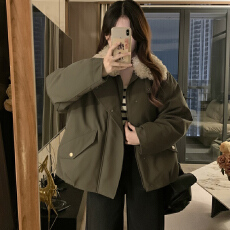 批发实拍 2025冬季夹棉加厚百搭保暖显高显瘦毛毛领高级感棉衣外套