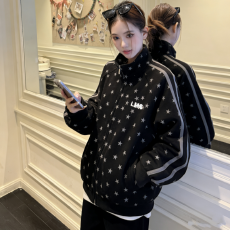 批发实拍 美式潮流满天星立领<b class='q'>夹克</b>情侣款开衫<b class='q'>男</b>女2026新款上衣外套女