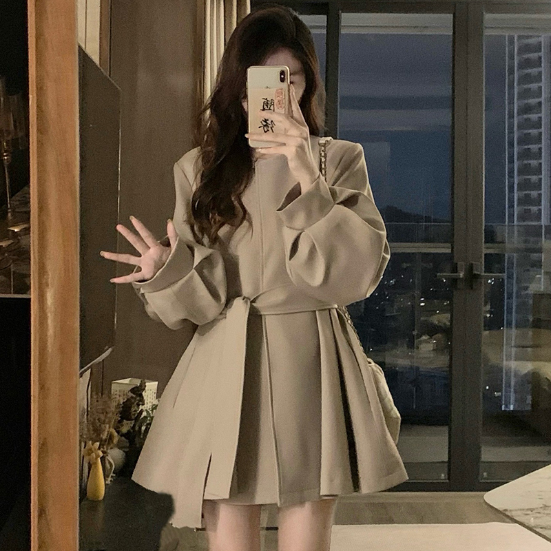 BY37027# 季新秋款设计感灯笼袖小西装外套女富家千金超好看  服裝批發女裝批發服飾貨源