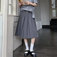 批发实拍实价 百褶半身裙女<b class='q'>秋</b>冬a字高腰裙中长款压褶显瘦垂感裙子