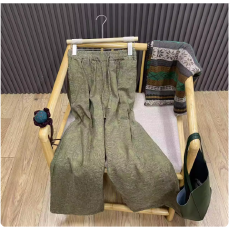 批发非实拍#2025新款提花新款文艺休闲阔腿显瘦高腰直筒长<b class='q'>裤</b>棉<b class='q'>裤</b>