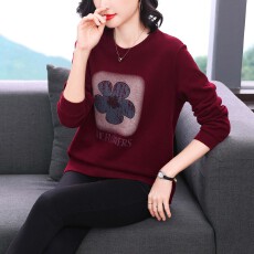 批发2026春新款<b class='q'>中老年女装</b>妈妈打底衫印花上衣<b class='q'>时尚</b>洋气宽松休闲卫衣