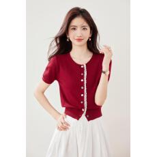 批发实拍春夏新款短袖女针织衫外搭短款<b class='q'>蕾丝</b>花边开衫甜美<b class='q'>小外套</b>女