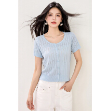 批发实拍春夏新款针织衫女开衫短袖<b class='q'>蕾丝</b>边圆领甜美纯色花边短款<b class='q'>小外套</b>