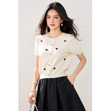 批发实拍新款夏天冰丝<b class='q'>针织</b><b class='q'>衫</b>女开<b class='q'>衫</b>小香风爱心外搭甜美蕾丝花边小外套