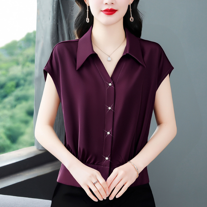 실사 프랑스식 품격 폴로 칼라 얼음 센스 셔츠 2026 여름 새로운 다용도 고급 센스 슬림해 보이는 작은 셔츠 맨위