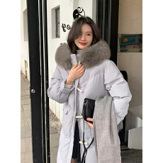 批发白鸭绒白灵儿羽绒服女款中长款2025年新款设计感小众时尚韩版<b class='q'>冬</b>季