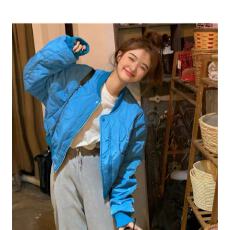 批发花田橱窗 棉服女冬ins港风短款棒球服厚棉衣新款<b class='q'>韩版</b>夹克红色外套