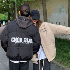 批发官图加厚假两件连帽棉服情侣款字母宽松休闲外套棉袄<b class='q'>男</b>女款