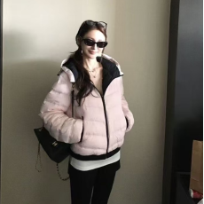 批发<b class='q'>韩版</b>修身显瘦连帽短款棉衣女2025年冬季新款棉服保暖面包服外套