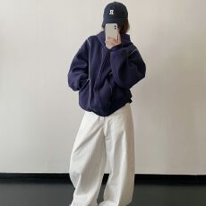 批发官图 纯棉华棉复牛奶丝春秋<b class='q'>新款</b>立体打网连帽拉链卫衣<b class='q'>情侣</b><b class='q'>外套</b>