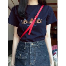 批发官图 新款 40支纯棉220克 92%棉8%氨纶 正肩短袖T恤女印花