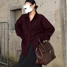 批发官图 原版做工薄款斜纹面料遮肉长袖衬衣外穿宽松<b class='q'>中长款</b>衬衫外套