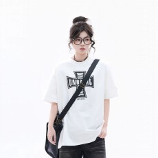 批发十字架印花短袖T恤女2026夏<b class='q'>新款</b>宽松bf美式学院风<b class='q'>情侣</b><b class='q'>上衣</b>