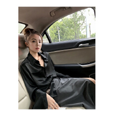 批发醋酸布高定小轻奢丝滑光泽感长袖衬衫女2025<b class='q'>秋</b>季新款缎面防晒上衣