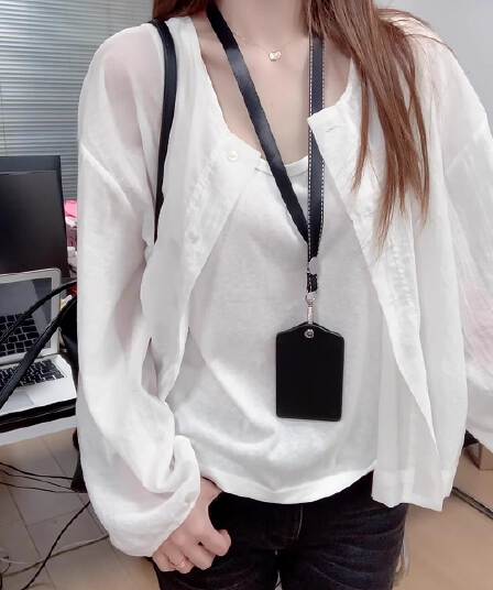 프랑스식 레트로 녹색 면 린넨 자외선 차단 의류 여성 셔츠 여름 얇은 스타일 에어컨 셔츠 재킷 작은 키 쇼트 스타일 맨위