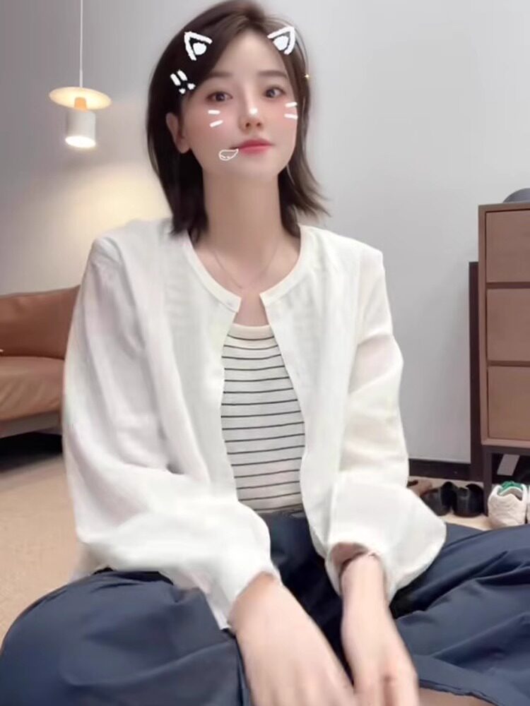 아마 자외선 차단 셔츠 재킷 여름 얇은 스타일 여성 2026 새로운 폭발 루즈핏 외출용 쉬폰 톱 자외선 차단 의류