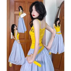 批发蓝色蓬蓬花苞半身<b class='q'>裙</b>女夏季2026新款高腰显瘦a字云朵<b class='q'>裙</b>冰丝<b class='q'>灯笼</b><b class='q'>裙</b>