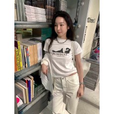 批发1*1纯棉 常规款 正肩短袖 高弹力新款夏季修身显瘦洋气上衣