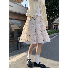 批发波点半身裙女2026新款<b class='q'>韩版</b>花边<b class='q'>宽松</b>大摆裙气质高级<b class='q'>宽松</b>显瘦A字裙