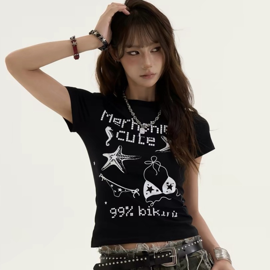40 220 그램 빗질하다 92 면 8 암모니아 Lun 이후 패키지 칼라 몸매 가꾸기 슬림해 보이는 긍정적 인 어깨 반팔 티셔츠 여성