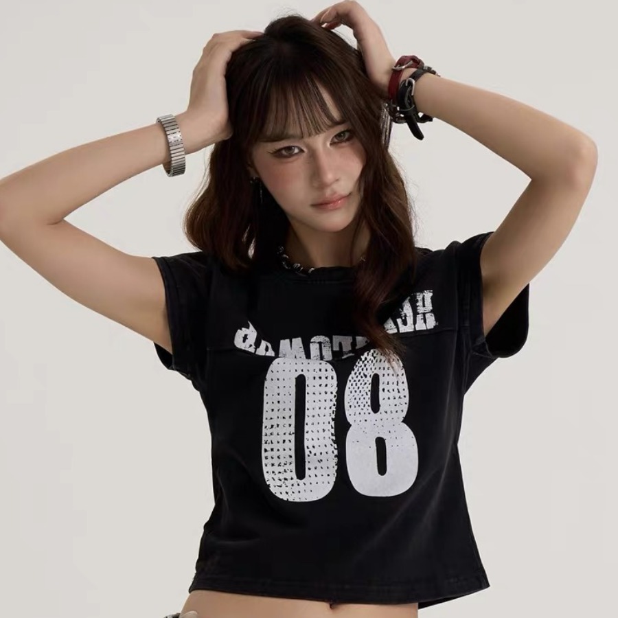 40 220 그램 빗질하다 92 면 8 암모니아 Lun 이후 패키지 칼라 몸매 가꾸기 슬림해 보이는 긍정적 인 어깨 반팔 티셔츠 여성