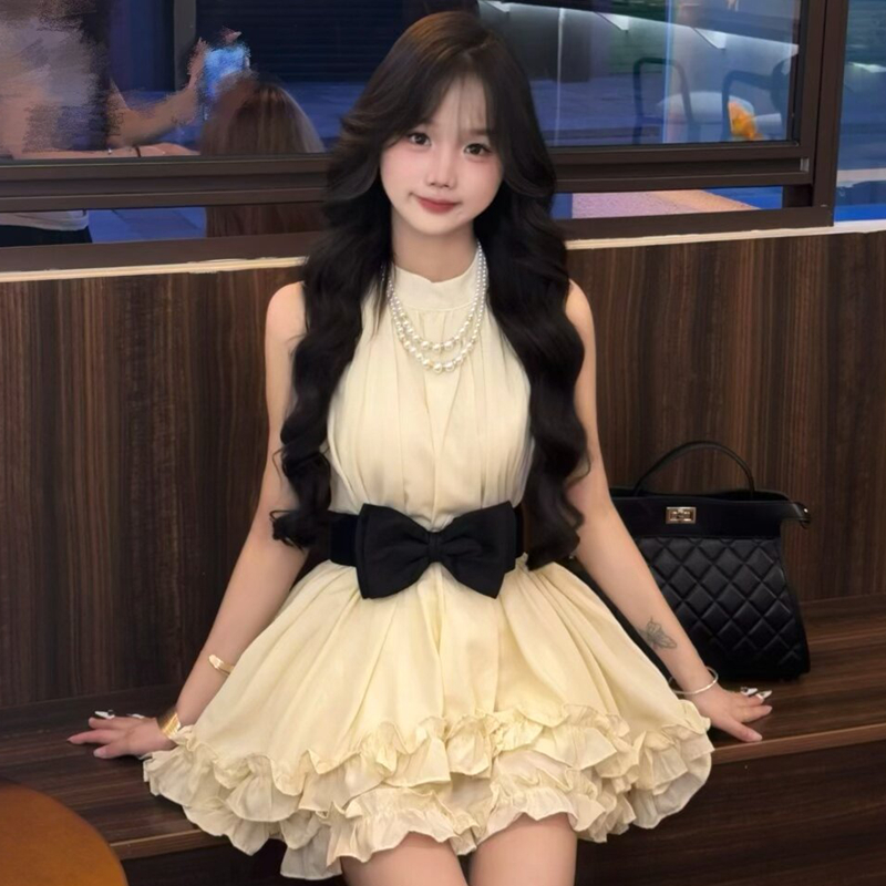 원본 것 있음 내력 보내기 나비 매듭 프랑스식 레트로 레이스 조각 행침 목 슬림해 보이는 무거운 작업 공주 케이크 드레스