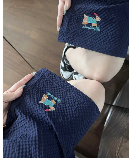 자수 6 하나 색상 도파민 캐주얼 오부 바지 여성 여름 얇은 스타일 다용도 운동 반바지