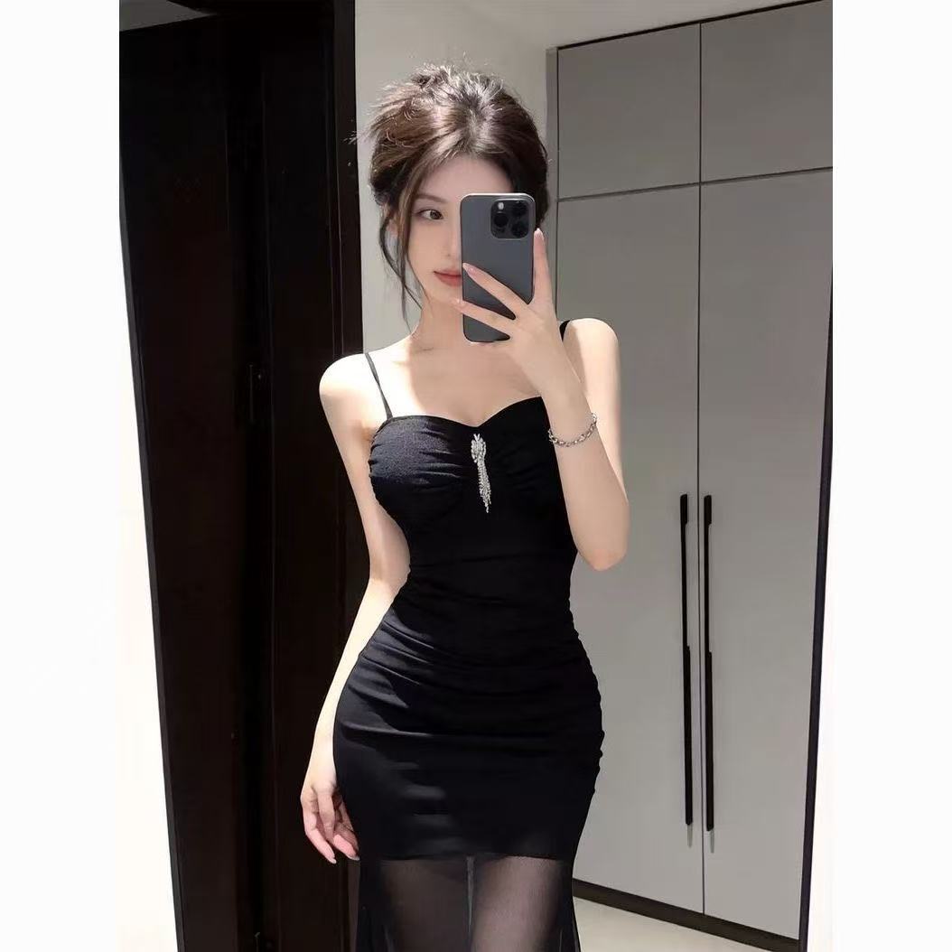 순수한 욕망 바람 핫걸 망사 슬립 여성 드레스 여름 몸매 가꾸기 허리 수축 품격 섹시함 타이트 스커트 인어 꼬리 길다 치마