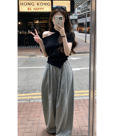 한 부서 전체 집합 ootd 착용 가져 가라. 드레스 아이들 여름 2026 새로운 셔츠 반신 롱 스커트 투피스 슈트
