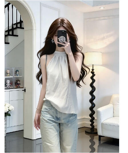 한 부서 익스트림 제인 바람 화이트 행침 목 민소매 조끼 여성 여름 새로운 캐주얼 품격 루즈핏 슬림해 보이는 다용도 맨위
