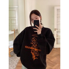 批发官图 新款 仿棉华棉复合-薄款310g加绒400g 圆领<b class='q'>卫衣</b>女印花跨境