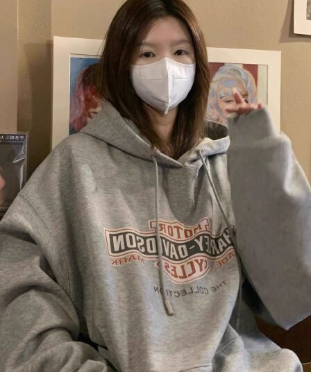 경관 그림 새로운 모방 Mianhua 면 복합 얇은 스타일 310g 털이 있는 400g 후드 티 스웨터 여성 가을 겨울 의류 국경 간