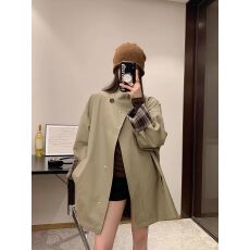 批发卡其色风衣外套<b class='q'>女</b>2026春秋新款韩版宽松显瘦中长款英伦风大衣ins