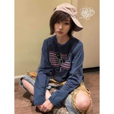 批发新款2026 原版做工（纯棉双纱230克 ）长袖t恤<b class='q'>女</b>