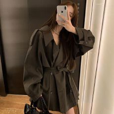 批发原版做法宽松风衣外套女2026<b class='q'>春</b>秋新款小个子巨好看韩版高级感短款