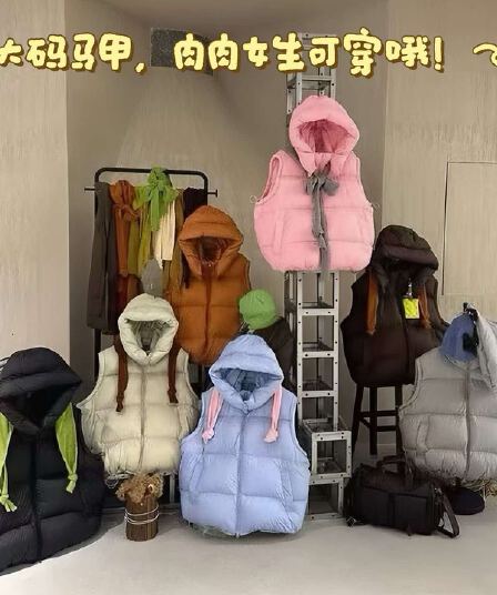 유럽 상품 빅 사이즈 얇고 가벼운 다운 코튼 베스트 여자 2026 섹션 탈착식 후드 보온 조끼 재킷