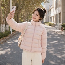 批发2026新款立领排骨棉服女2026新款轻薄保暖立领短款棉衣外套