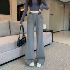 批发<b class='q'>实拍</b>新款~复古灰色工<b class='q'>装</b><b class='q'>裤</b>子女设计感宽松慵懒松弛休闲直筒牛仔<b class='q'>裤</b>