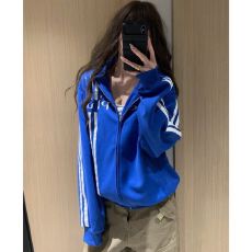 2026新款款/加绒 白金拉链+后包领 纯棉华棉复合卫衣女