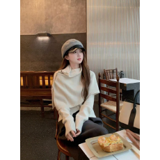 批发韩国东大门秋冬新款气质慵懒<b class='q'>休闲</b>高领斗篷披肩/针织衫毛衣两件套